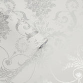 Laura Ashley Josette Metallic Wallpaper Silver